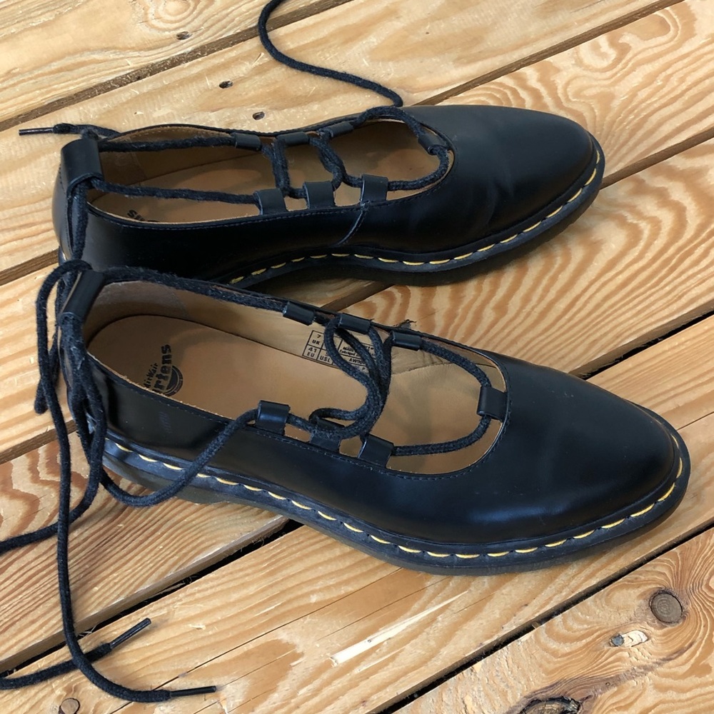 Dr. Martens Black Leather Pointed Shoes